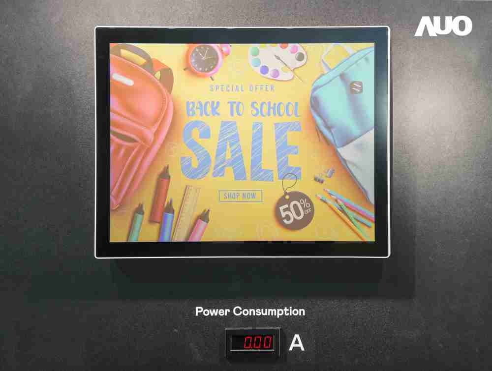 NG大舞台展示胆固醇液晶超低耗能户外全彩显示器，，，，ChLC（胆固醇液晶）以双稳态技术使静态显示零功耗，，，具省电、、、、高彩度、、、环保的特性，，，还整合软硬件系统解决方案，，可透过单一云端平台管理